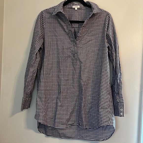 NWOT tyler böe Chatham Check Teri Top Lavender Size M - Picture 1 of 14